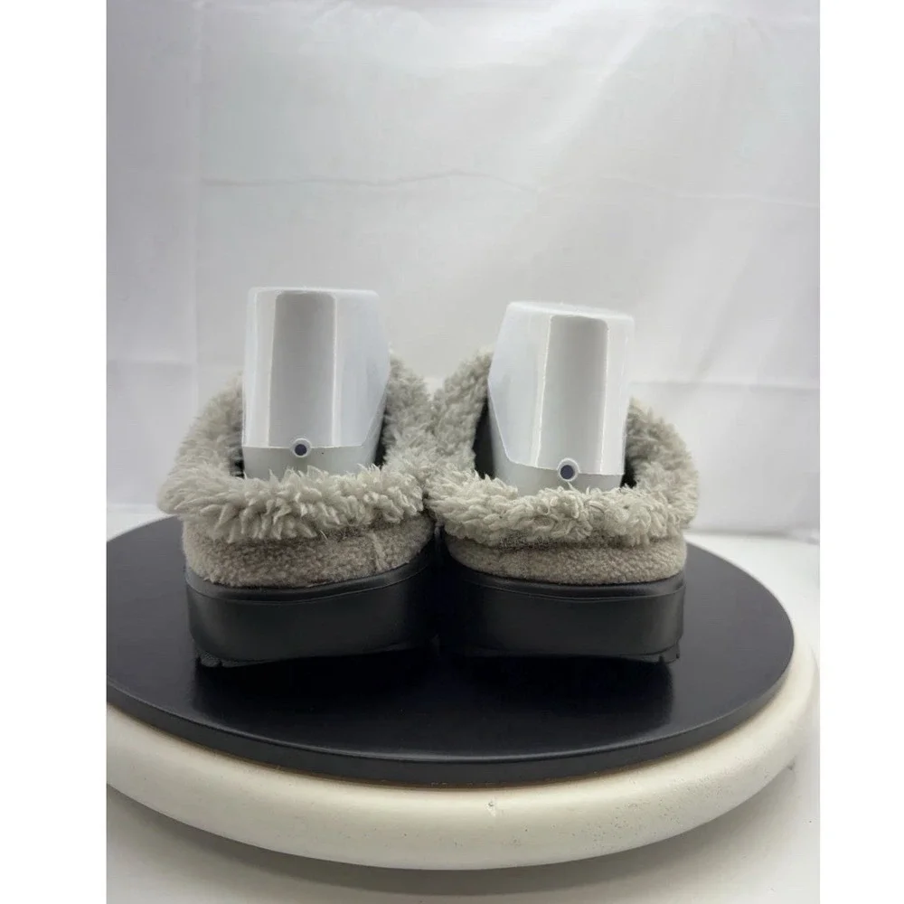 Oofos Oocoozie Mule Mens Size 10 Gray Sherpa Comfort Recovery Slip On Shoes NEW